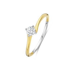 Rosa Di Luca zilv/verguld ring met zirkonia