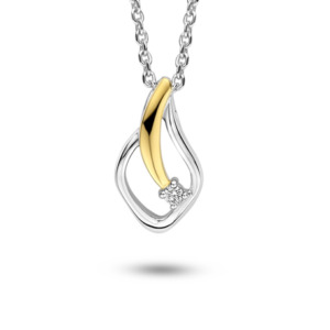 Rosa Di Luca hanger zilv/verguld met zirkonia met collier