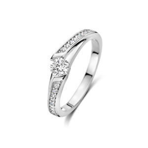 Rosa Di Luca zilver ring met zirkonia