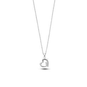 Rosa Di Luca zilver hanger met zirkonia met collier