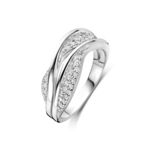 Rosa Di Luca zilver ring met zirkonia