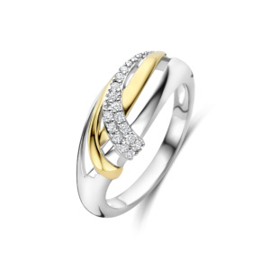 Rosa Di Luca zilver/verguld ring met zirkonia