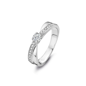 Rosa Di Luca zilver ring met zirkonia