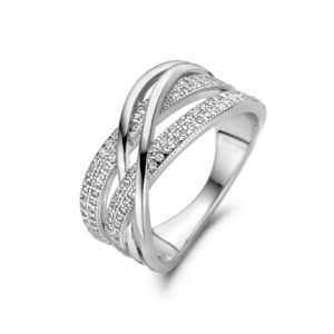 Rosa Di Luca zilver ring met zirkonia