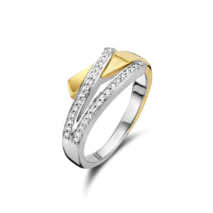 Rosa Di Luca zilver/verguld ring met zirkonia