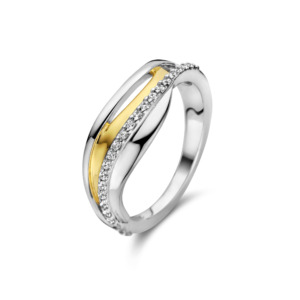 Rosa Di Luca zilver/verguld ring met zirkonia