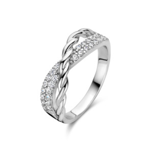 Rosa Di Luca zilver ring met zirkonia