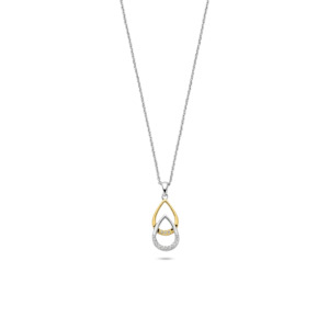 Rosa Di Luca zilv/verguld hanger met zirkonia met collier
