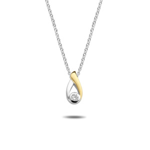 Rosa Di Luca zilver/verguld hanger met zirkonia met collier