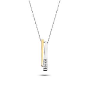 Rosa Di Luca zilver/verguld hanger met zirkonia met collier
