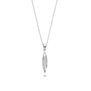 Rosa Di Luca zilver hanger met zirkonia met collier