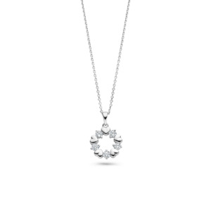 Rosa Di Luca zilver hanger met zirkonia met collier
