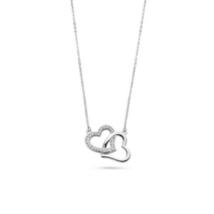 Rosa Di Luca zilver collier met hanger met zirkonia