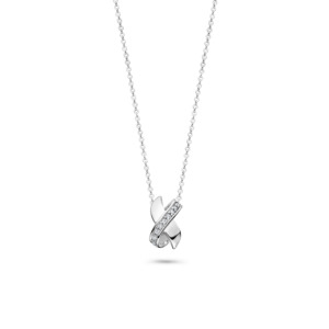 Rosa Di Luca zilver hanger met zirkonia met collier