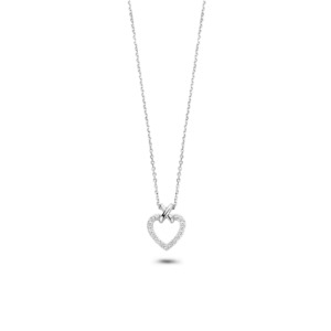 Rosa Di Luca zilver hanger met zirkonia met collier