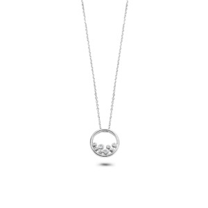 Rosa Di Luca zilver hanger met zirkonia met collier