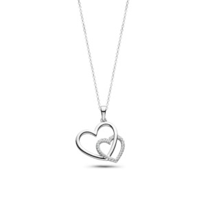 Rosa Di Luca zilver hanger met zirkonia met collier
