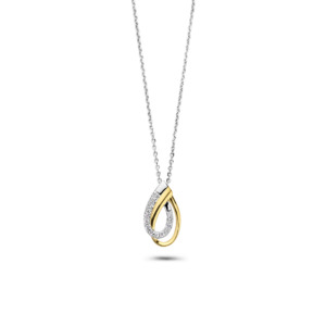 Rosa Di Luca zilver/verguld hanger met zirkonia met collier