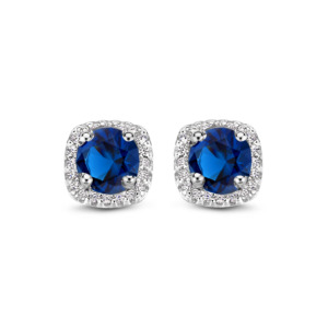 Rosa Di Luca zilver oorbellen met zirkonia Ldn Blue