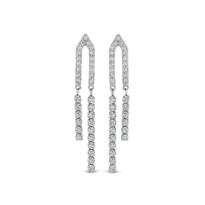 Rosa Di Luca zilver oorhangers met zirkonia