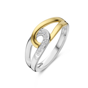 Rosa Di Luca zilver/verguld ring met zirkonia