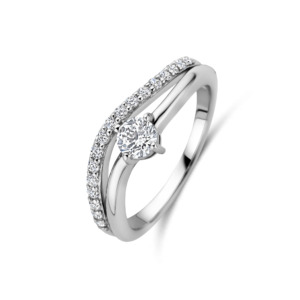 Rosa Di Luca zilver ring met zirkonia