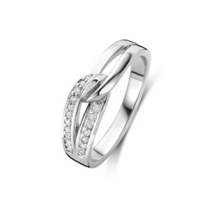 Rosa Di Luca zilver ring met zirkonia