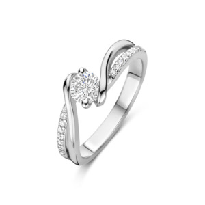 Rosa Di Luca zilver ring met zirkonia