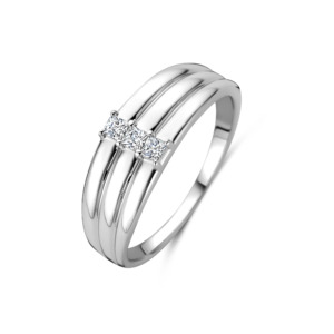 Rosa Di Luca zilver ring met zirkonia