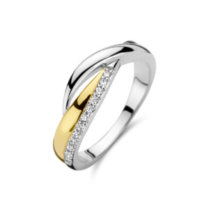 Rosa Di Luca zilver/verguld ring met zirkonia