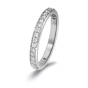 Rosa Di Luca zilver aanschuif ring met zirkonia