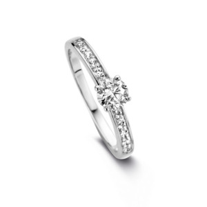 Rosa Di Luca zilver aanschuif ring met zirkonia wit