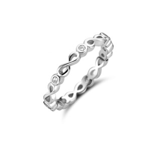 Rosa Di Luca zilver ring met zirkonia