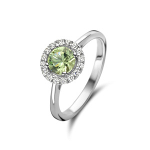 Rosa Di Luca zilver ring met zirkonia groen