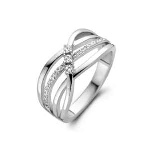 Rosa Di Luca zilver ring met zirkonia