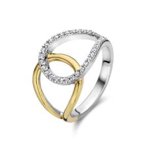 Rosa Di Luca zilver/verguld ring met zirkonia