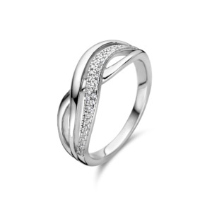 Rosa Di Luca zilver ring met zirkonia