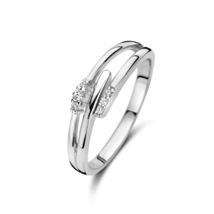 Rosa Di Luca zilver ring met zirkonia