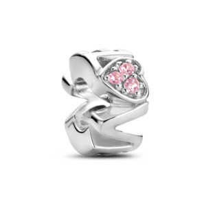 Rosa Di Luca zilver bedel zirkonia rose love