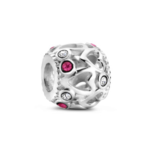 Rosa Di Luca zilver bedel zirkonia wit rose