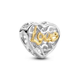 Rosa Di Luca zilver bedel hart love verguld