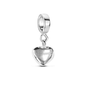 Rosa Di Luca zilver bedel hanger hartje