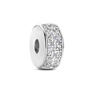 Rosa Di Luca zilver stopper clip zirkonia