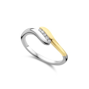 Rosa Di Luca zilver/verguld ring met zirkonia